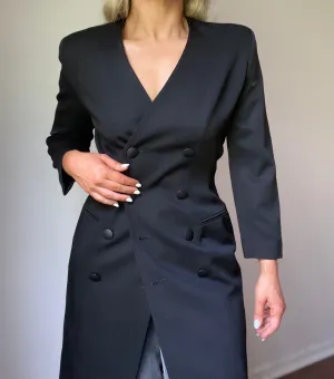 Vintage Fitted Waist Longline Blazer