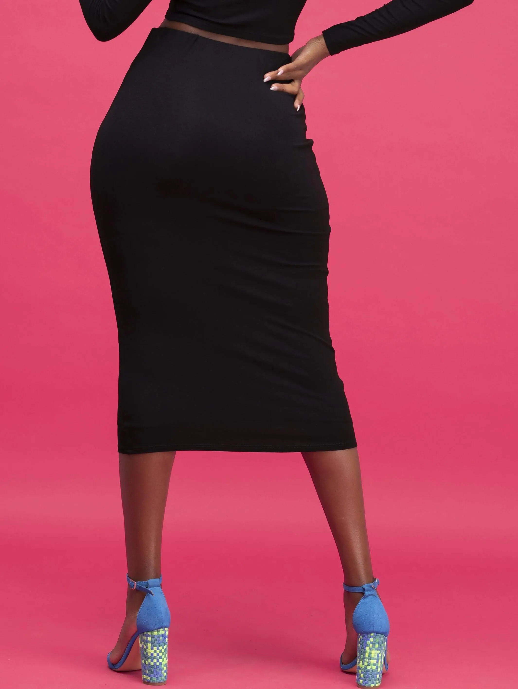 Vivo Basic Lined Capri Skirt - Black