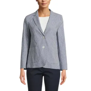 Weekend Max Mara 'Aletta' Blue and White Stripe Blazer - 12 - NEW