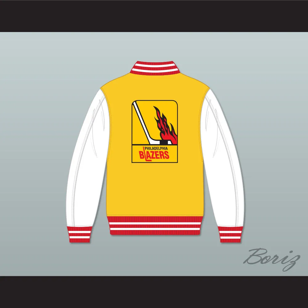 WHA Philadelphia Blazers Yellow and White Varsity Letterman Jacket-Style Sweatshirt 2