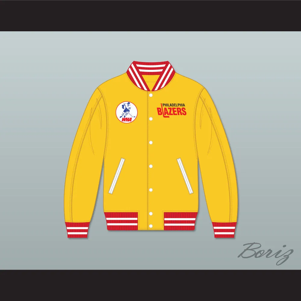 WHA Philadelphia Blazers Yellow Varsity Letterman Jacket-Style Sweatshirt 1