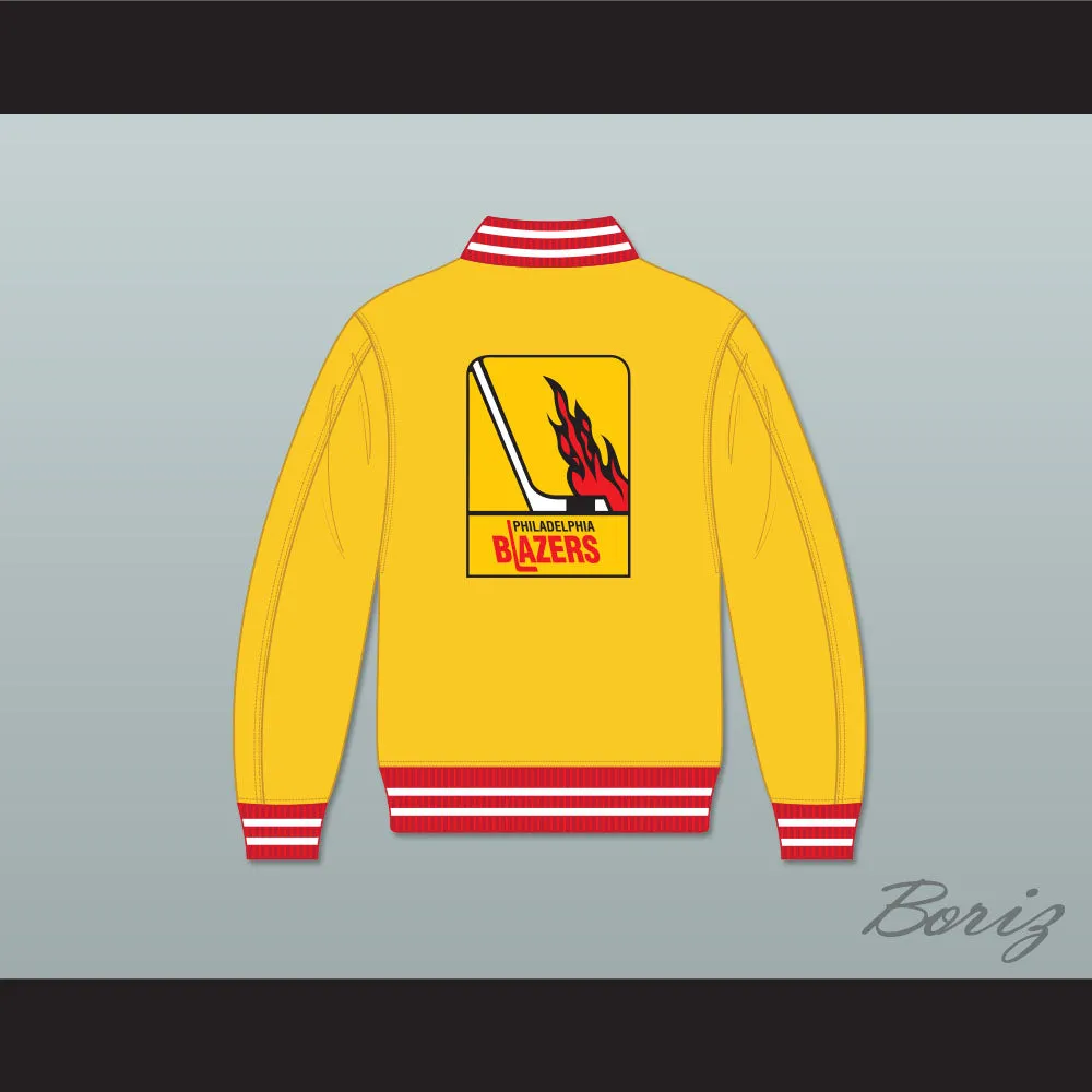 WHA Philadelphia Blazers Yellow Varsity Letterman Jacket-Style Sweatshirt 1