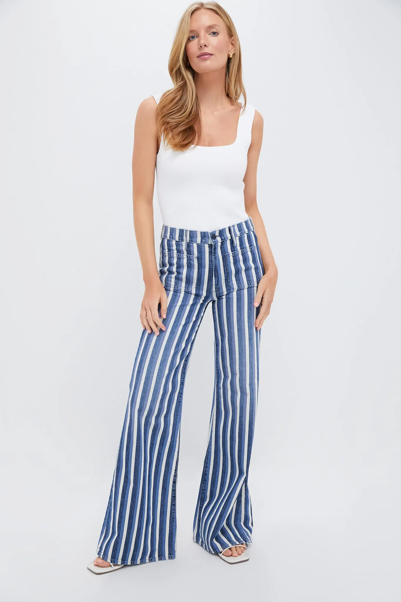White Sara Rib Knit Tank
