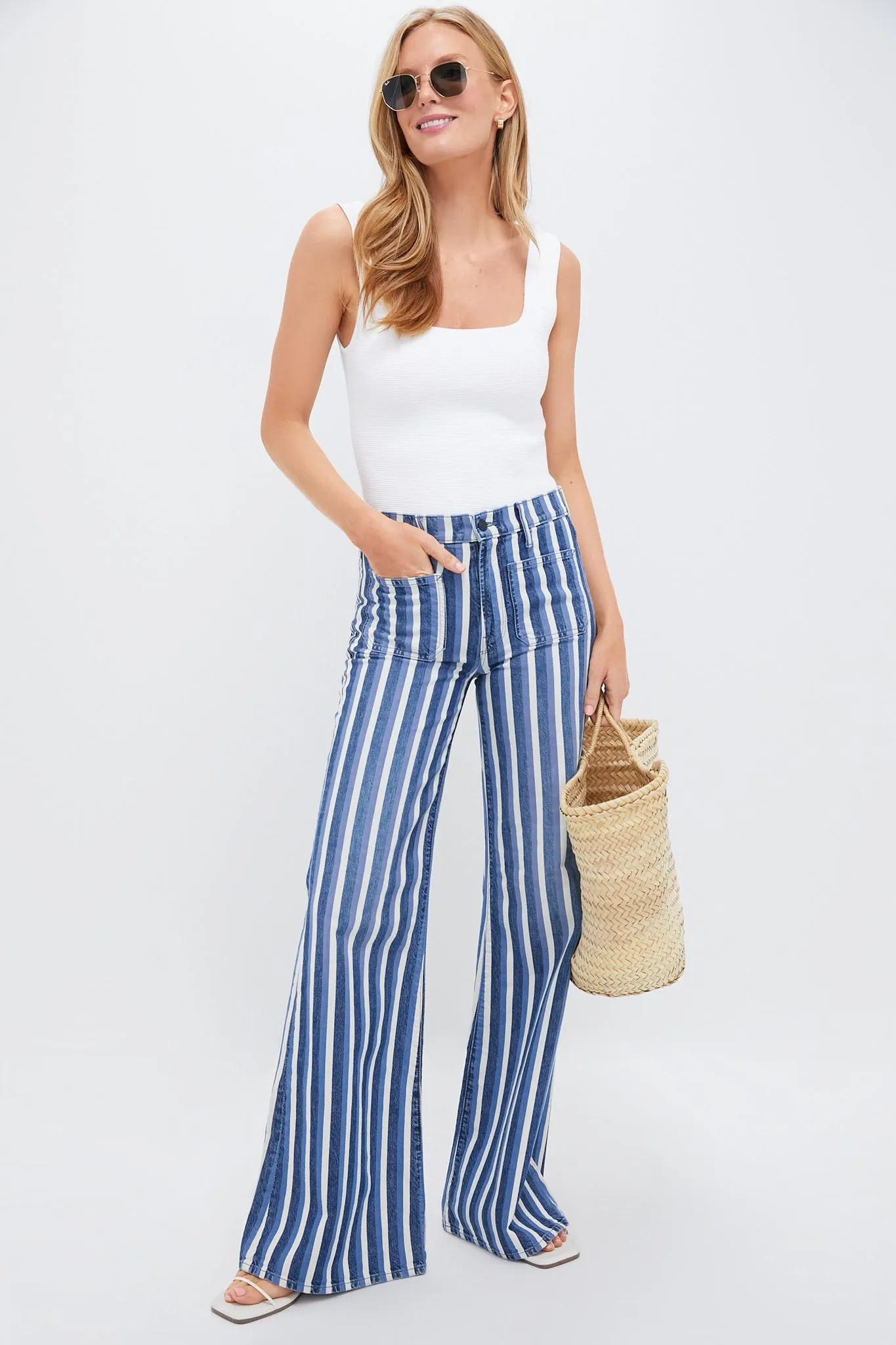 White Sara Rib Knit Tank