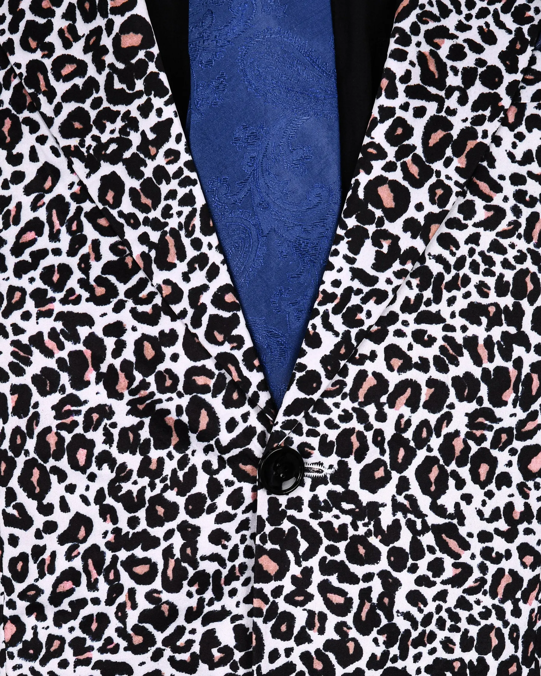 White with Black and Petite Cheetah Print Super Soft Premium Designer Blazer