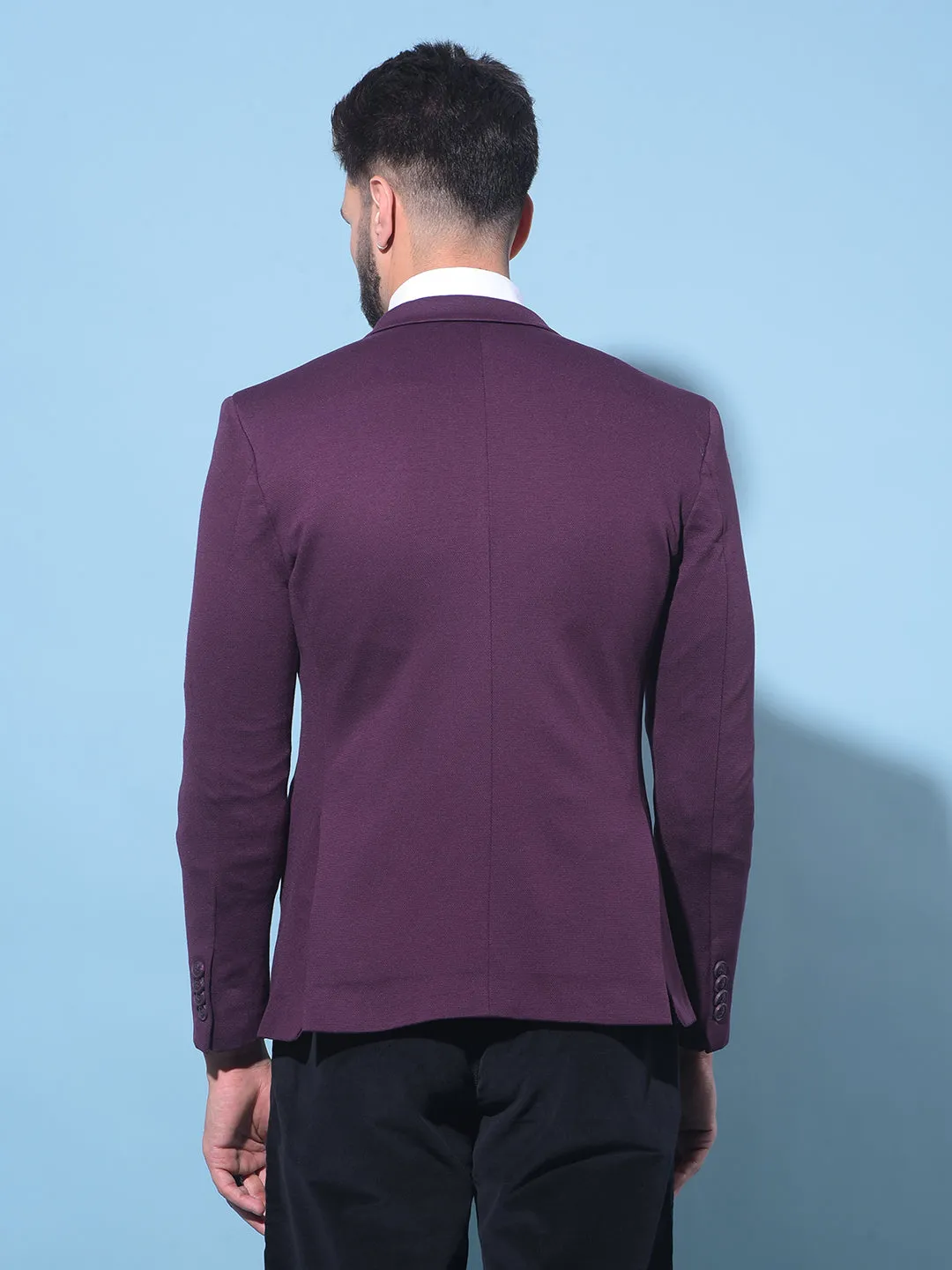 Wine Single-Breasted Blazer