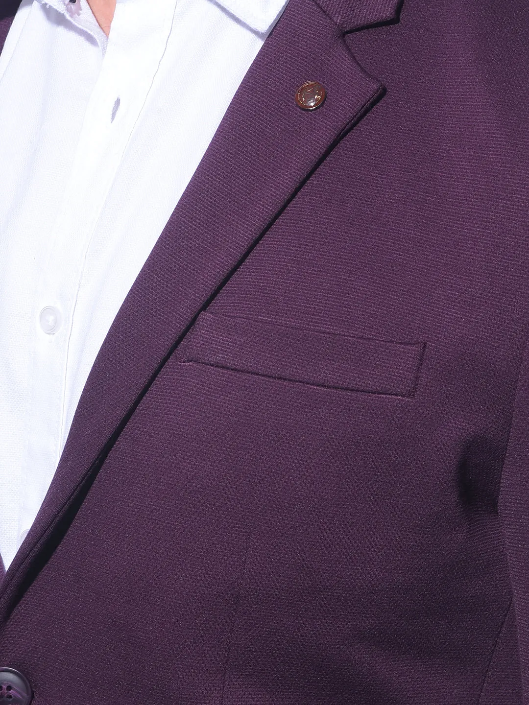 Wine Single-Breasted Blazer