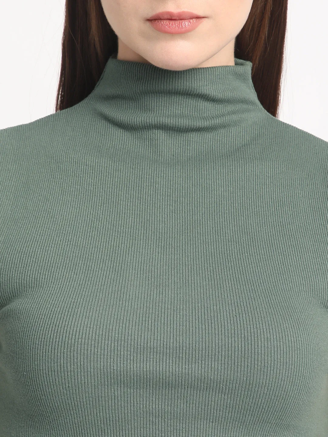 Women Solid High Neck sleeveless Top