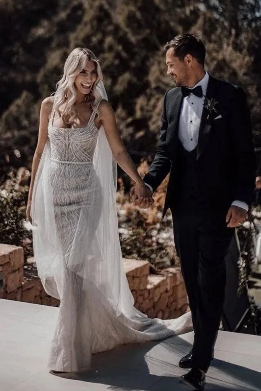 Women's Beading Bridal Dresses for Outdoor Weddings