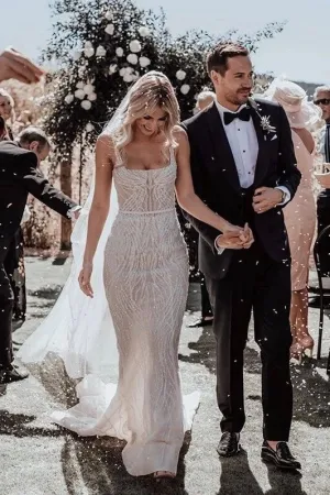 Women's Beading Bridal Dresses for Outdoor Weddings