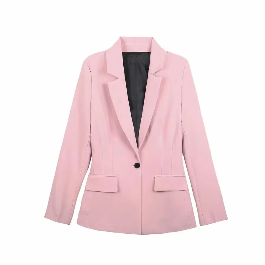 Women's Coat Long Sleeve Blazers Vacation Simple Style Solid Color