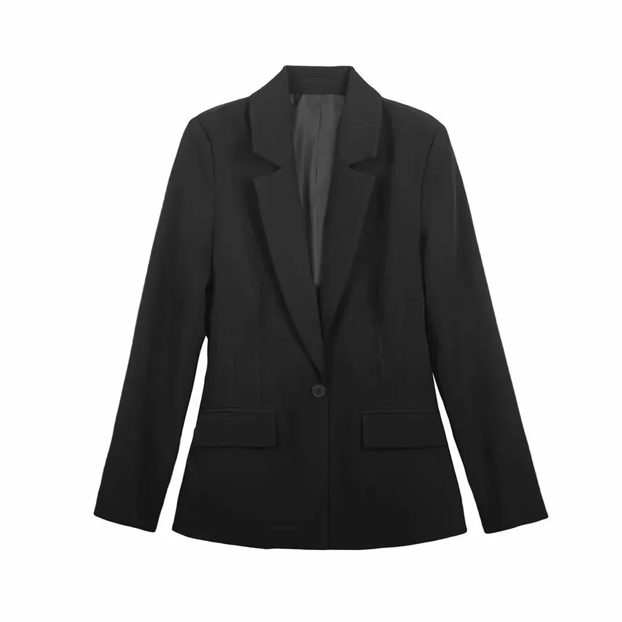 Women's Coat Long Sleeve Blazers Vacation Simple Style Solid Color