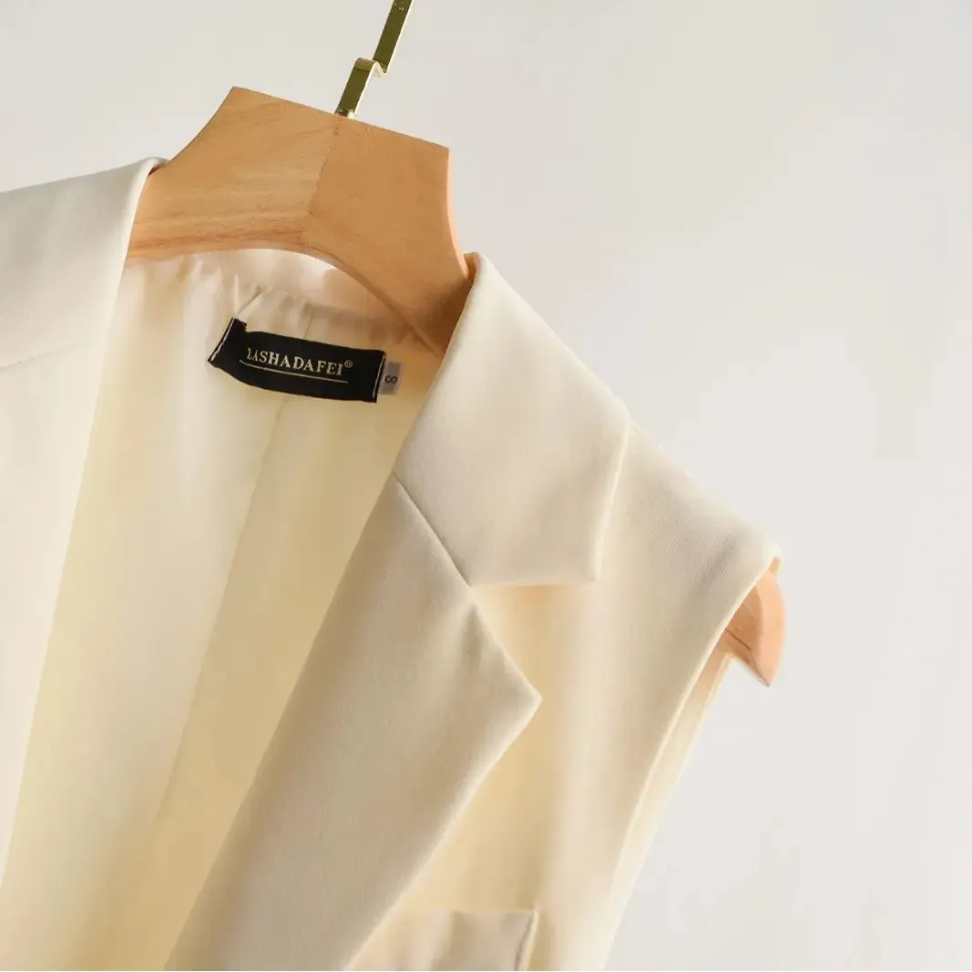 Women's Lapel Collar Vest Coat