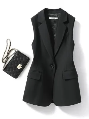 Women's Lapel Collar Vest Coat