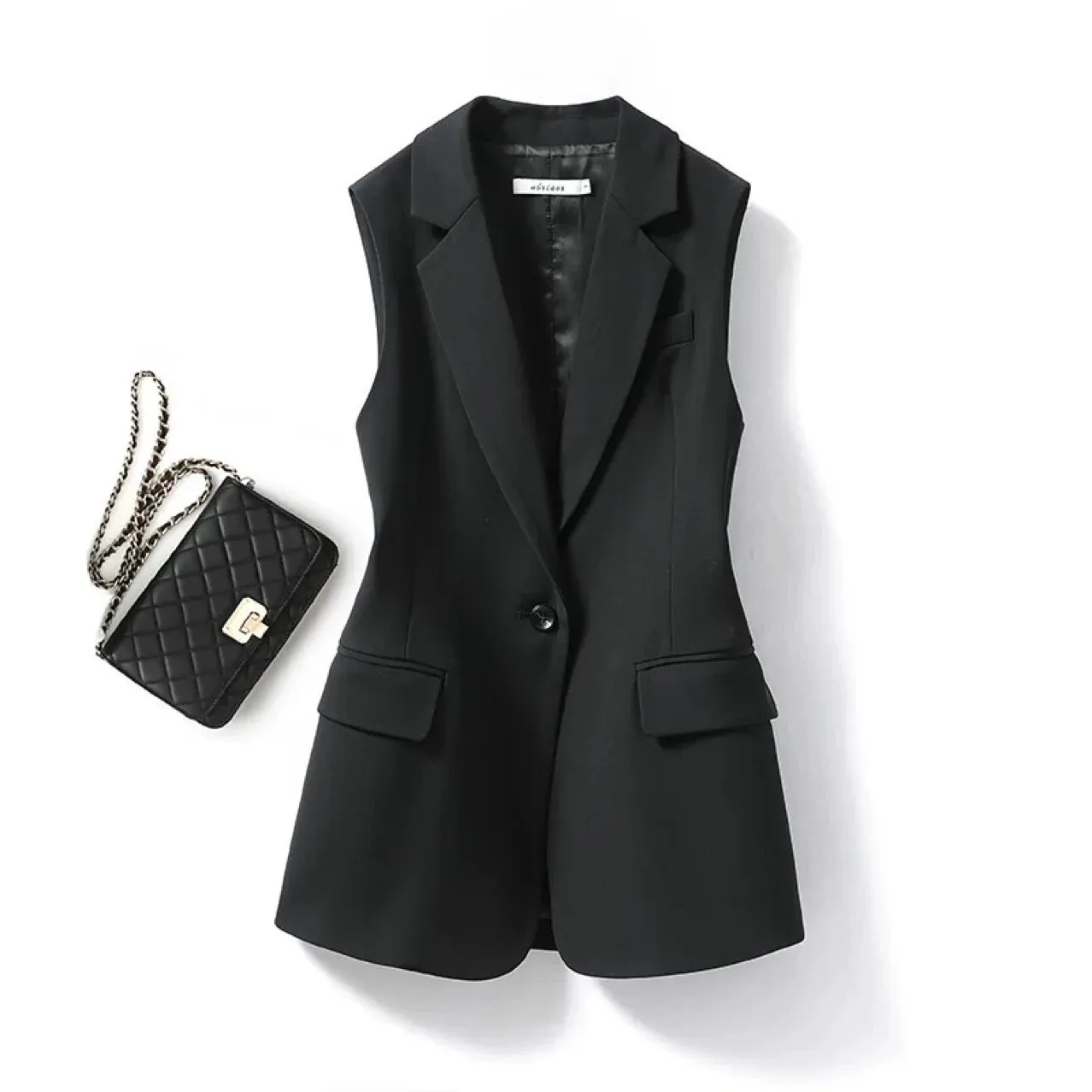 Women's Lapel Collar Vest Coat