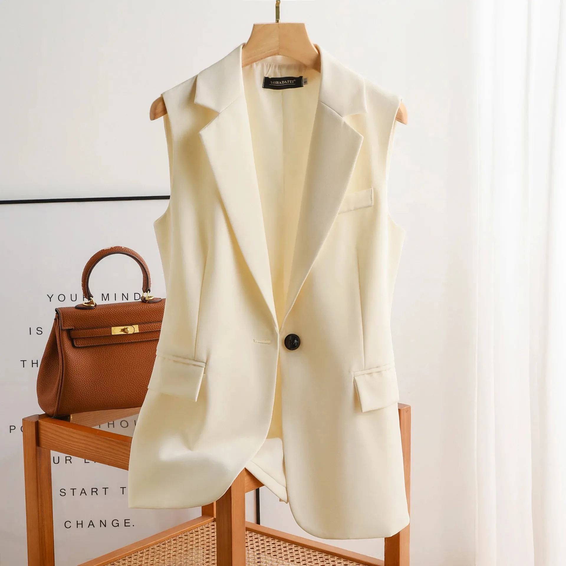 Women's Lapel Collar Vest Coat