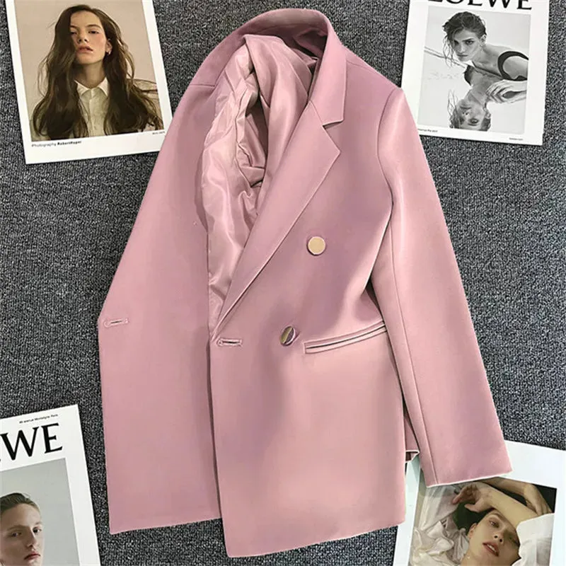 Women'S Long Sleeve Blazers Pocket Classic Style Solid Color