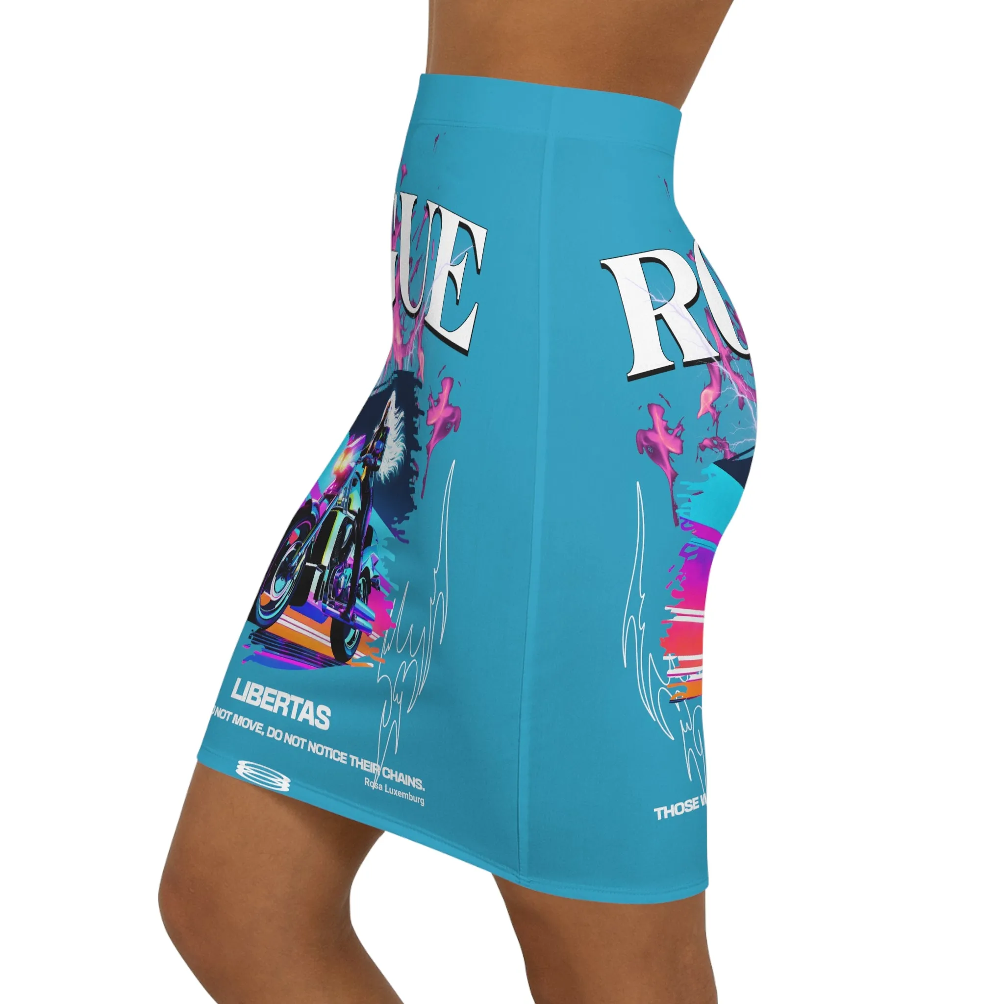 Women's Mid-Waist Pencil Skirt (AOP)