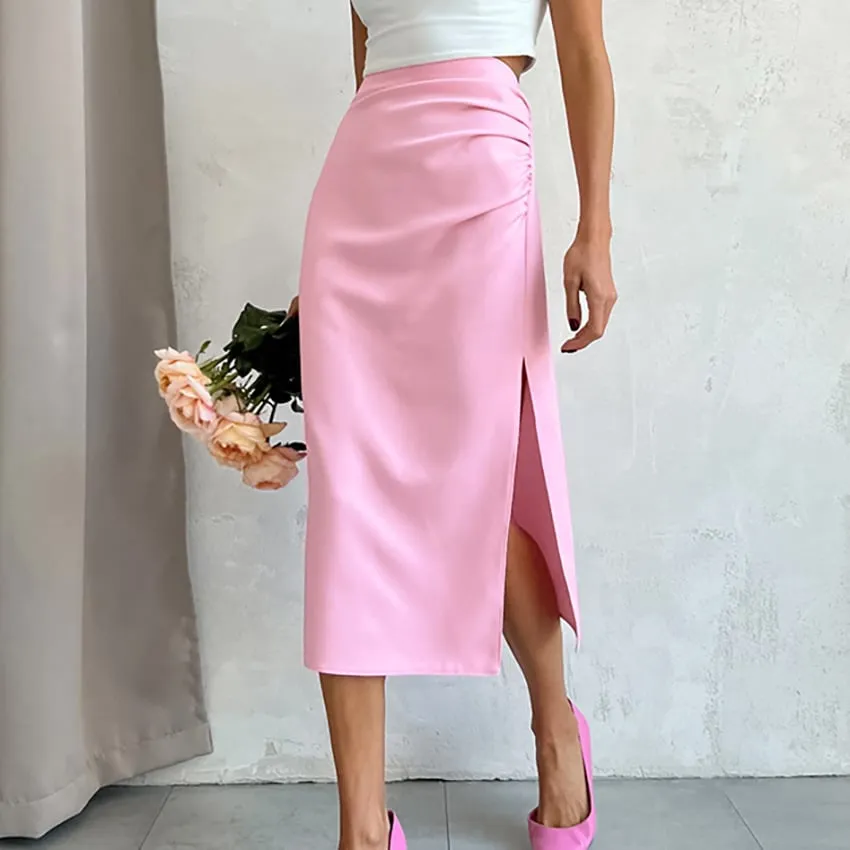 Women's Side Slit Bodycon Midi Skirt - Buy two and get free shipping!