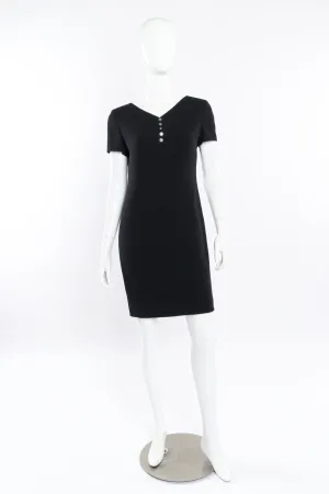 Wool Logo Button Mini Dress