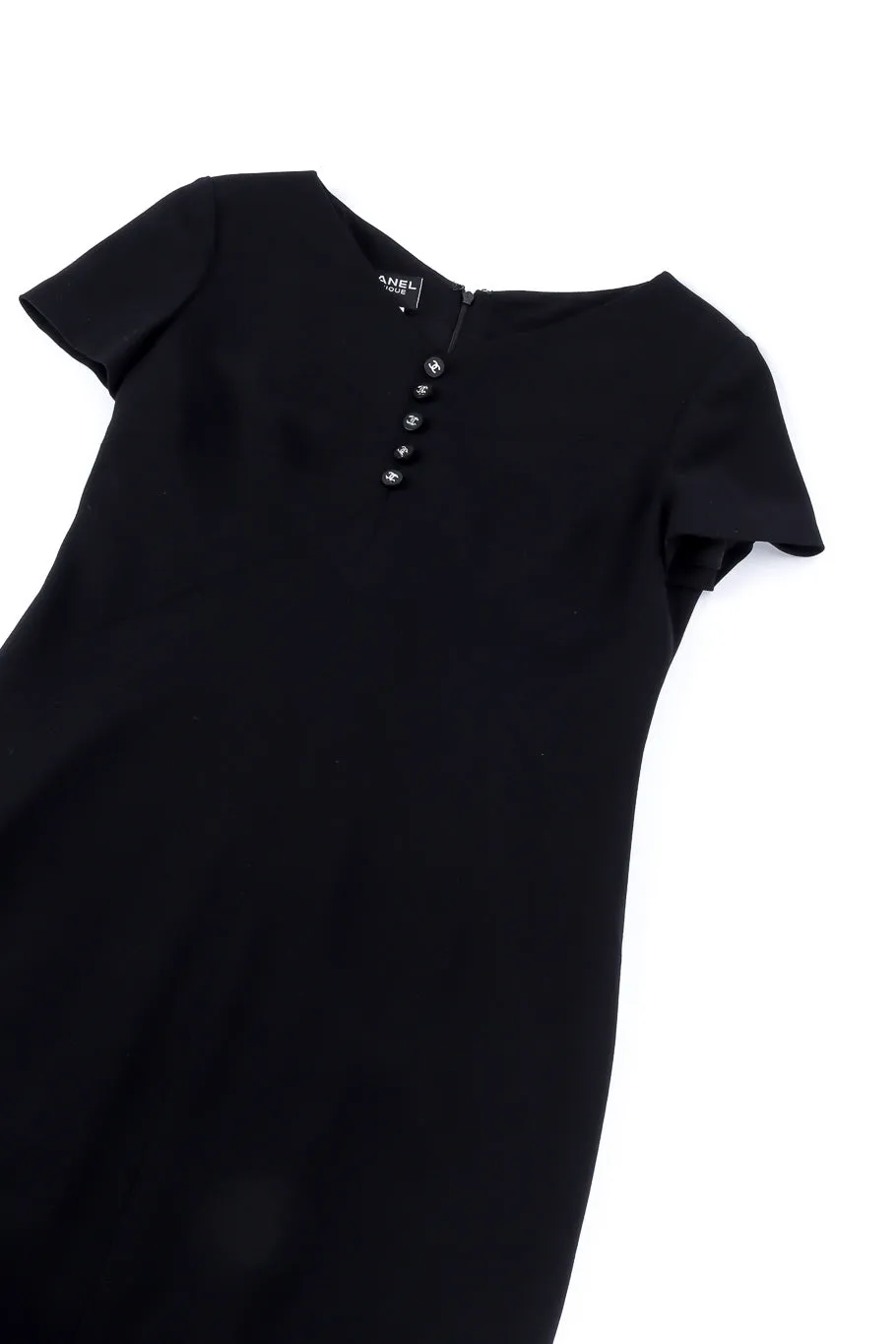 Wool Logo Button Mini Dress