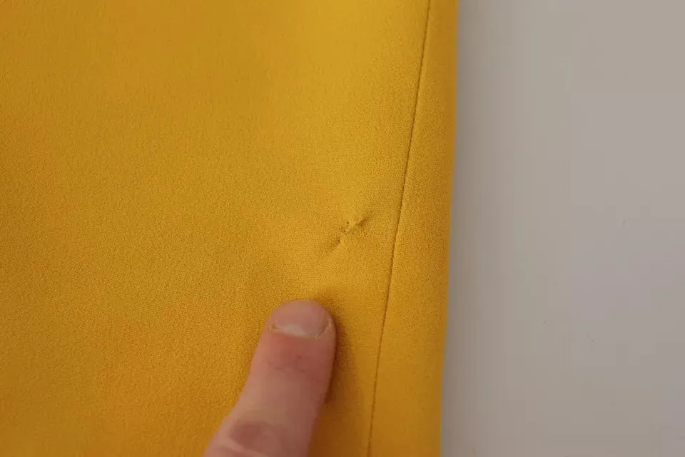 Yellow Viscose Sleeveless Sheath Midi Dress
