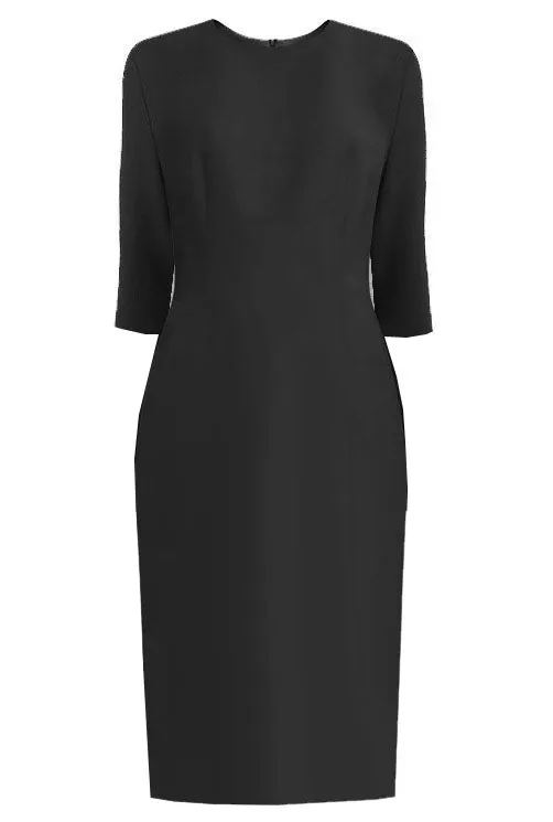 Zurich Gray Sheath Dress with 3/4 Sleeves - High Quality
